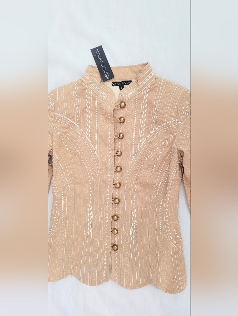 NWT! Boho Quilted Women's Fall Blazer Event Button Front Embroidered Jacket XS - Picture 12 of 16